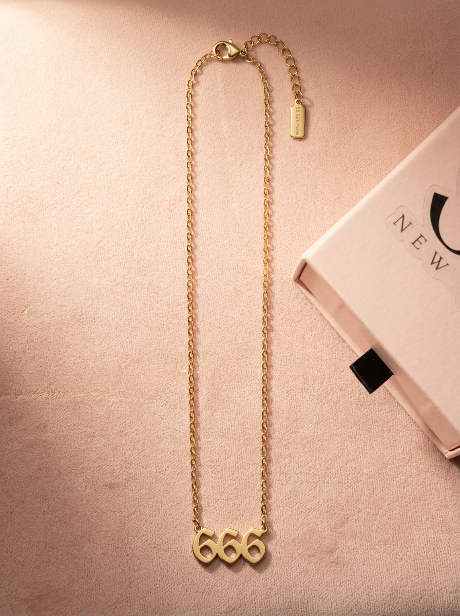 18K Gold-Plated Angel Number 666 Chain