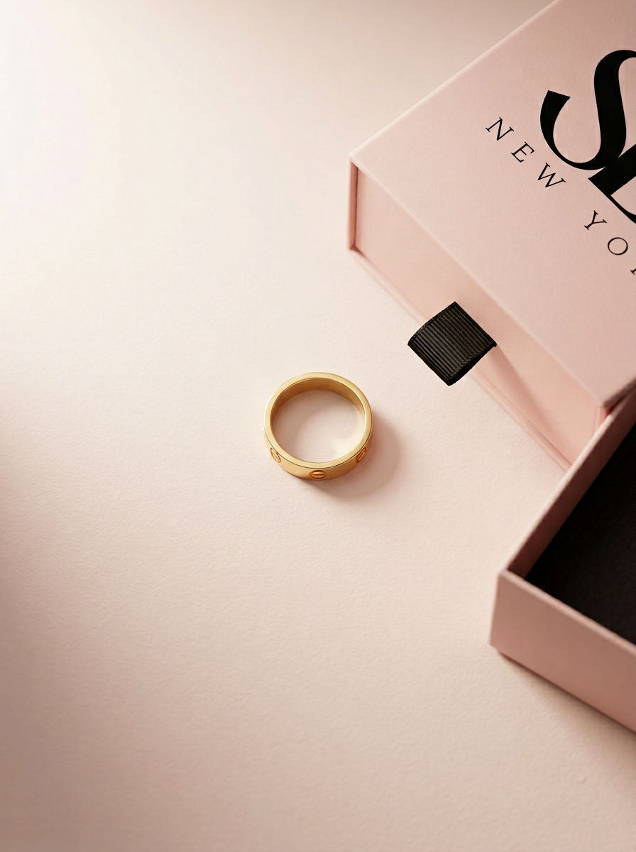 18K Gold Plated Large Love Ring Inspired