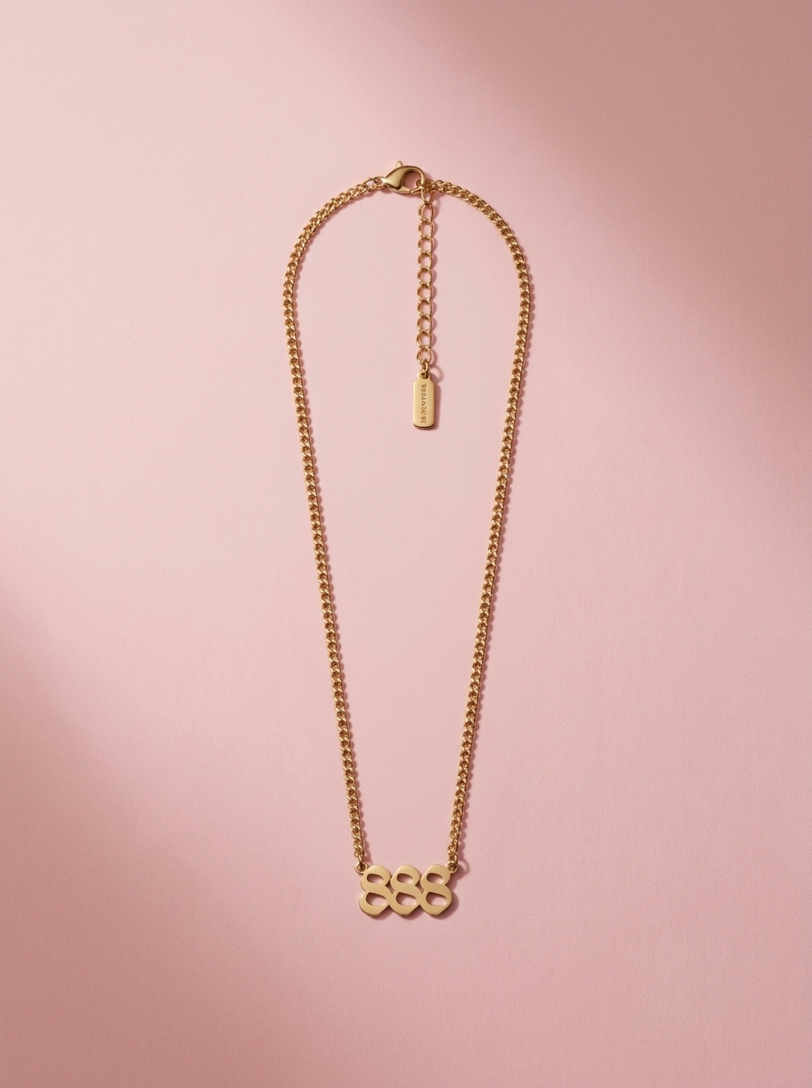 18k Gold plated Angel Number 888 chain