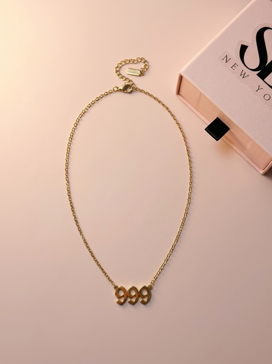 18K Gold-Plated Angel Number 999 Chain