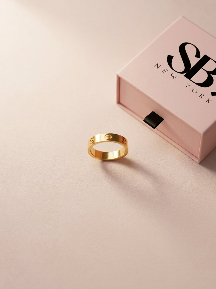 18K Gold Plated Large Love Ring Inspired